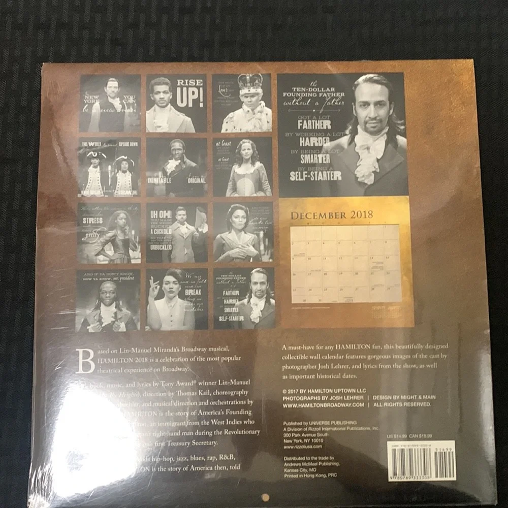 Hamilton Vintage 2018 Wall Calendar New in Package Sealed